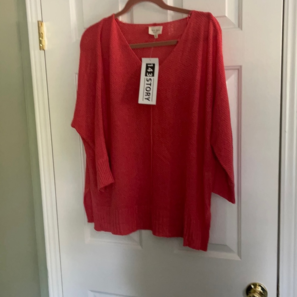 NWOT 3/4 length sweater Coral